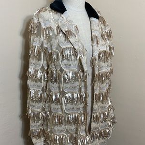 ASOS Ragyard Thrown on Blazer in Tassel Sequin/M